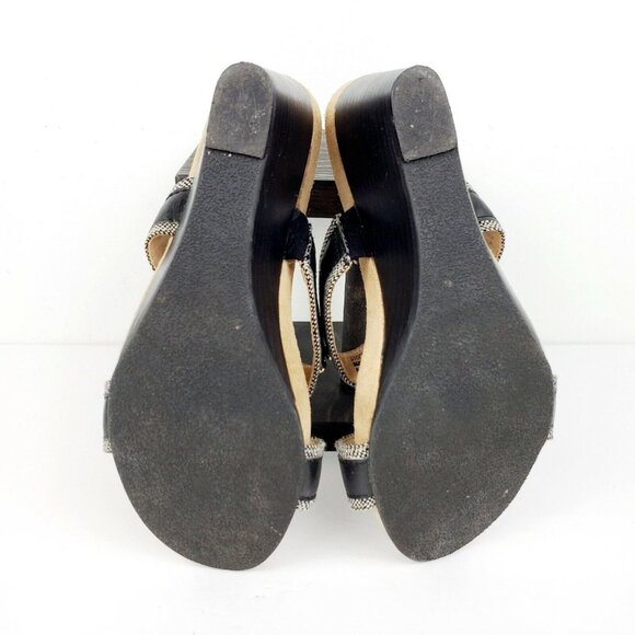 AJ Valenci Women's Black Buckle Wedge Sandals #902752 Sz 7.5M EUC - Picture 6 of 10